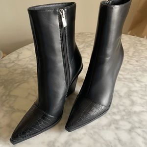 Elegant Black Leather Ankle Boots